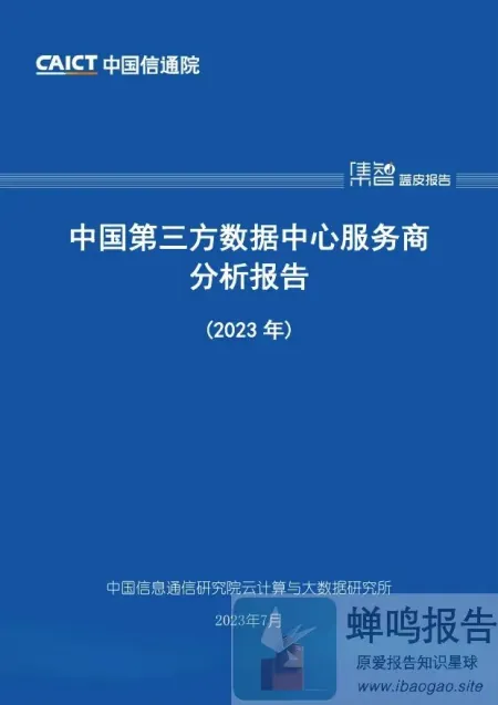 中国通信院中国第三方数据中心服务商分析报告（2023年）